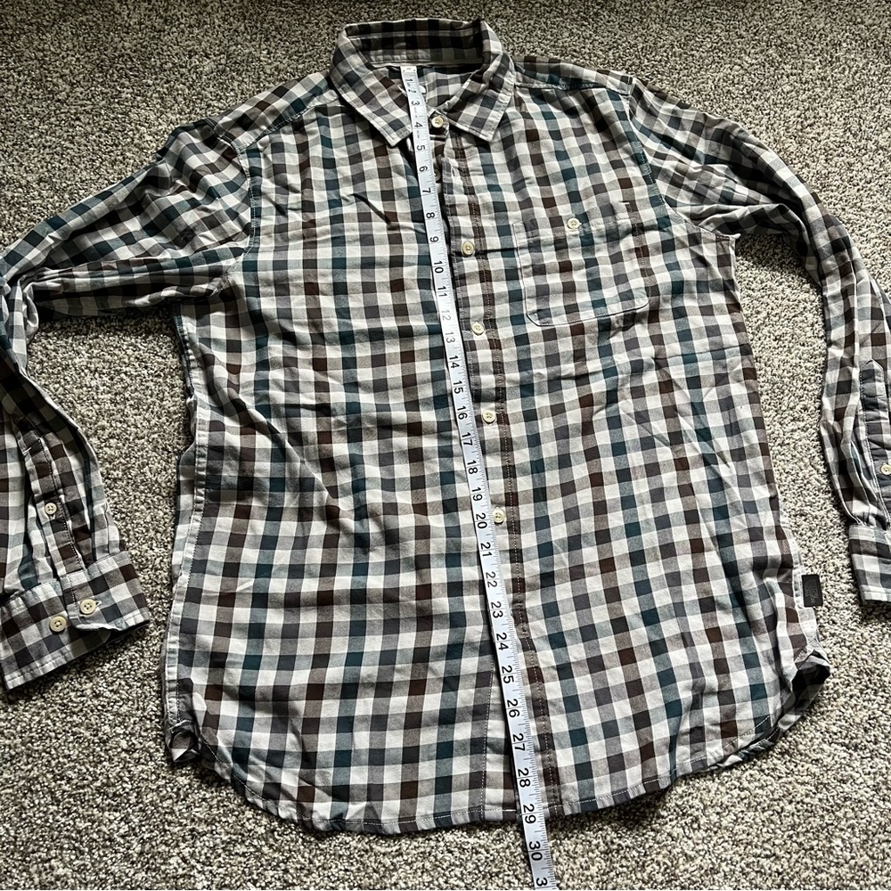 The North Face Grey Plaid Long Sleeve Button Up Mens M - Picture 6 of 7